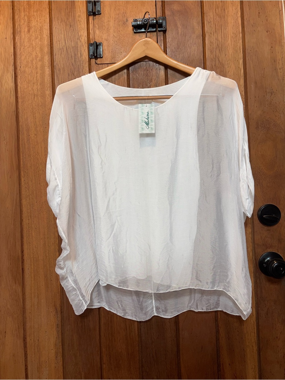 Mahina White Lightweight Sheer Women's Top